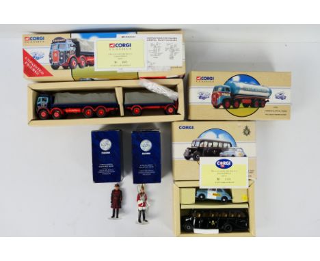 Corgi - 5 x boxed models, 3 x trucks in 1:50 scale and 2 x Icon figures. Includes Atkinson Tanker in Pollock livery # 97162, 