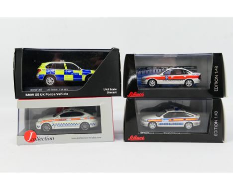 Jadi - Schuco - Jcollection - Four boxed diecast 1:43 scale model 'Police' vehicles. Lot consists of Jadi Paragon Limited Edi