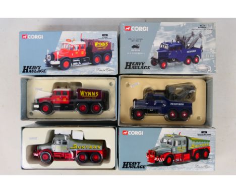 Corgi Heavy Haulage - Three boxed Limited Edition Corgi Heavy Haulage 1:50 scale diecast model Scammell trucks. Lot consists 