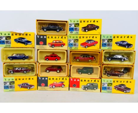 Vanguards - Nine boxed 1:43 scale diecast model vehicles from Vanguards. Lot includes VA08600 Jaguar XJ6 Series 1; VA07400 Tr