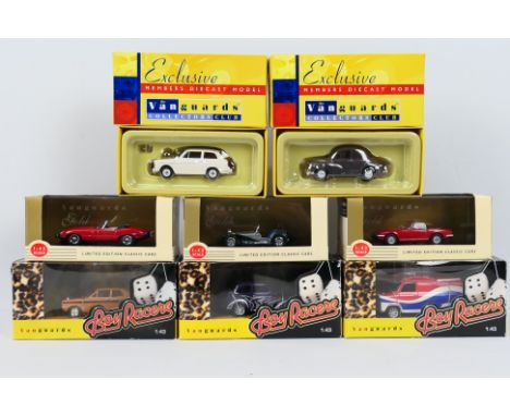 Vanguards - Eight boxed diecast 1:43 scale model vehicles various Vanguards ranges. Lot includes VA08701 'Boy Racers' Vauxhal