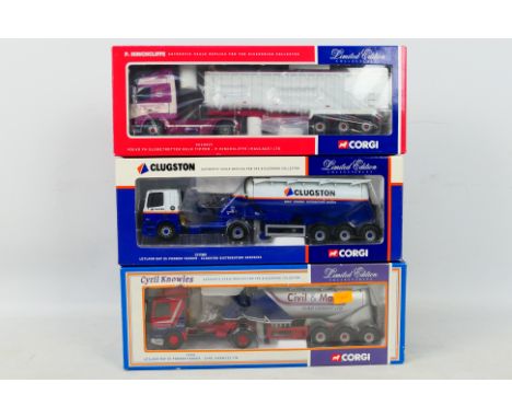 Corgi - A boxed trio of 1:50 scale Limited Edition diecast tanker trucks from Corgi. Lot consists of Corgi CC12415 Volvo FH G