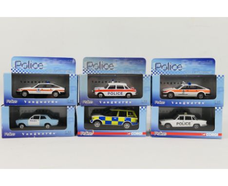 Vanguards - Six boxed Limited Edition diecast 1:43 scale 'Police' vehicles from Vanguards. Lot includes VA09603 Range Rover '