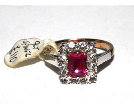 A cubic zirconia ring set in 9 carat gold 