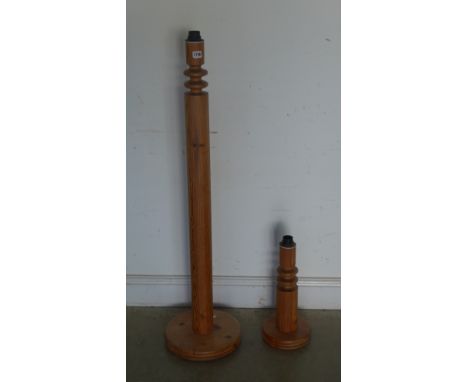 A Swedish design pine reading lamp - Height 123cm and a table lamp - UNO KRISTIANSSON - Height 45cm