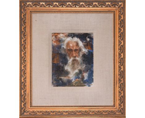 Oil on canvas, signed on the lower right "James K"  and on the back "Man from Santa Fe OCC James  Kelly OPA." This painting d