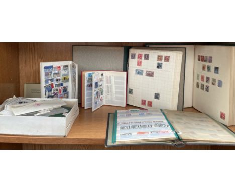 Victorian Penny Red stamps together with other stamp albums and stick books