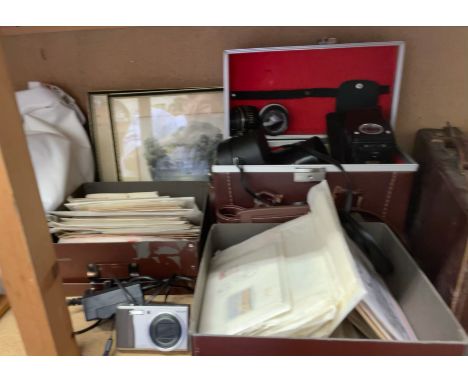 A Ricoh R10 digital camera together with Canon lenses, first day covers, prints etc