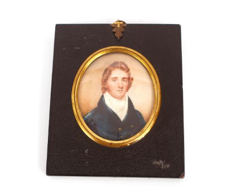 Attributed&nbsp;to Sampson Townsend Roch, miniature portrait&nbsp;study of Francis George Hamilton,&nbsp;wearing blue frock c