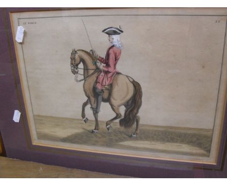 CONTINENTAL SCHOOL "Gentleman on horseback", colour engraving, together with various other prints, an Imperial Chinese Govern