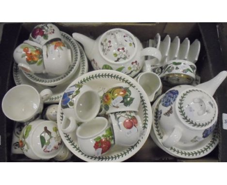 A collection of Portmeirion "Pomona Botanic Garden" and "Botanic Roses" dinner and tea wares to include teapots, bowls, cups,