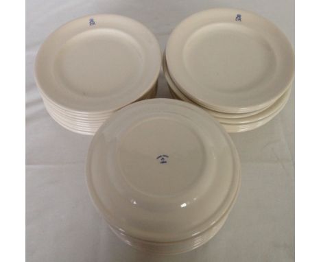 A quantity of c1960s military dinner plates with EIIR monogram on top & arrow on underside. Approx 34 pieces.