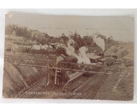 Australian vintage postcard - New South Wales photographic card of Turramurra Railway Station c1915.