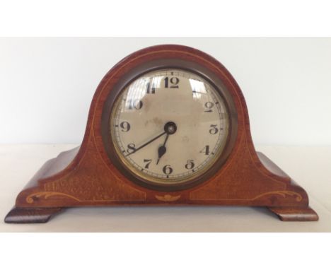 A small wooden 'cocked hat' mantle clock c1920-30s (not working).