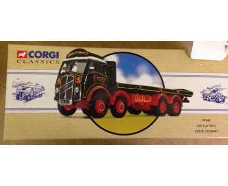 A boxed Limited Edition Corgi Stobart ERF Flatbed lorry #97940.
