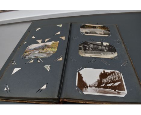 A vintage GB Postcard Album, black &amp; white and colour, mainly street scenes