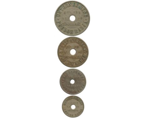 COINS, 錢幣, PLANTATION TOKENS, 種植園代用幣, Unternehmung Poeloe Radja: Nickel-alloy Dollar, ½-Dollar, 20-Cents and 10-Cents, 1890, 