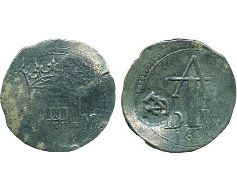 COINS, 錢幣, INDIA – PORTUGUESE, 印度 - 葡屬, Galle: Silver Tanga, Malacca, 1632, Obv arms and AM, Rev ATDM monogram and date below