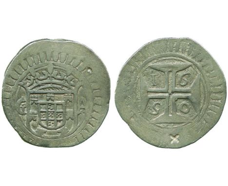 COINS, 錢幣, INDIA – PORTUGUESE, 印度 - 葡屬, Goa, João IV: Silver Xerafim, 1650, Obv arms and GA, Rev cross with date in angles (G
