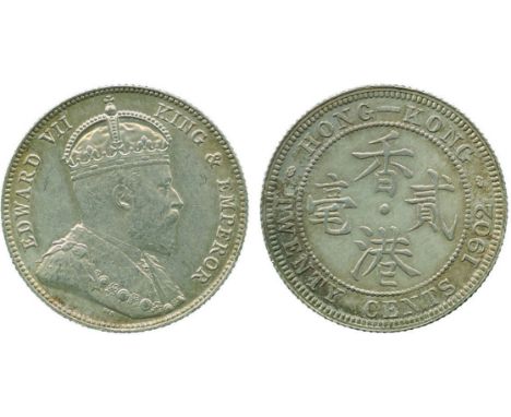 COINS, 錢幣, CHINA - HONG KONG, 中國 - 香港, Edward VII (1902-10): Silver 20-Cents, 1902 (KM 14; Ma C29). Almost uncirculated, with