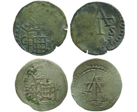 COINS, 錢幣, INDIA – PORTUGUESE, 印度 - 葡屬, Ceylon, João IV (1640-56): Silver Tanga (2), (16)42, (16)43, Obv arms and GA, Rev ATD