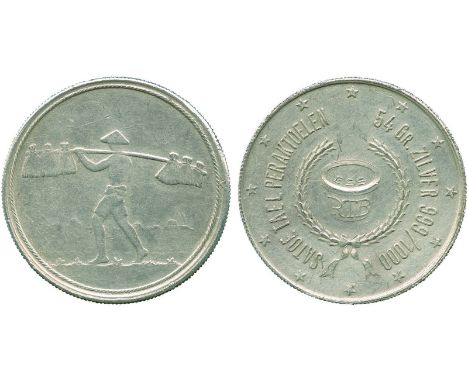 COINS, 錢幣, PLANTATION TOKENS, 種植園代用幣, R T Braakensiek, assayer: Silver Tael, ND (1939-40), Obv coolie with tobacco slung on a