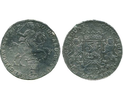 COINS, 錢幣, REST OF THE WORLD, 其他國家, Netherlands, West Friesland: Silver Ducaton (60-Stuiver Silver Rider), 1742 (Delm 1022; K