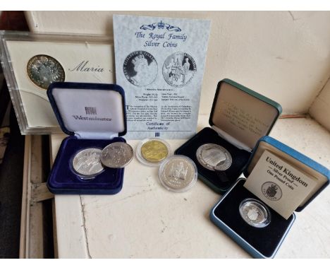 Collection of Silver Proof Coins inc Royal Famiy Examples - weight 147g