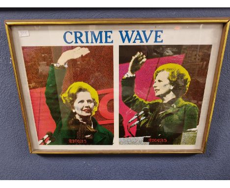 1980's South Atlantic Souvenirs (SAS) Pop Art Margaret Thatcher 'Crime Wave' 210135 Political Print by Steve Hardstaff/Rick W