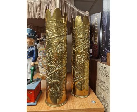 Pair of WWII Well Crafted Trenchart Bullet Shells - Militaria Interest