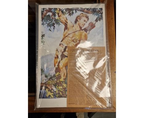 Mint Condition Collection of Zdenek Burian (1905-1981) 'from originals 30-piece Print Set of early 1950's Tarzan Comics