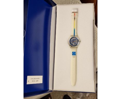 Boxed Swatch 2004 Athens Olympics Designer Watch - Kyklos Galazio 1829/2004