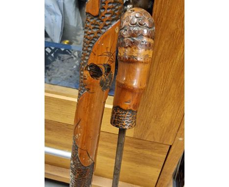 Antique Oriental Japanese/Chinese Warrior Sword Stick