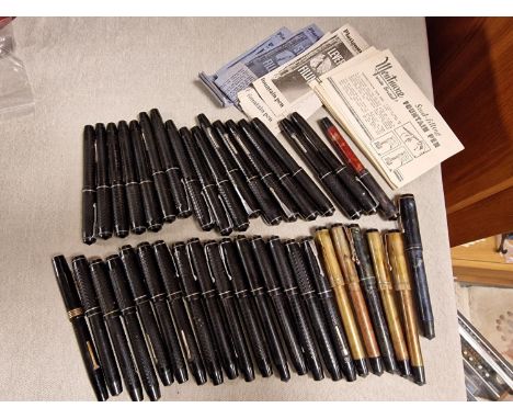 Box of Approx 40 Platignum/Mentmore Fountain Pens, w/metallic silver colour nibs