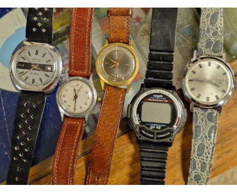Collection of Five Retro Watches inc Casio Digital
