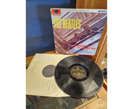 First Vinyl LP Record Pressing of 1963 The Beatles 'Please Please Me' on Gold Parlophone Label