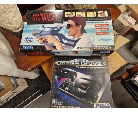 Pair of 1990's Boxed Sega Console Equipment, inc Mega Drive and Menacer Gun