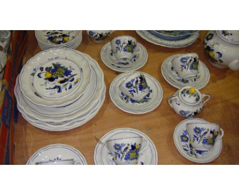 Copeland Spode tea and part dinner ware Bluebird pattern