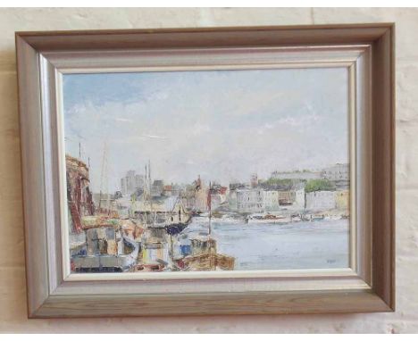 Sheila Noble 'Rams Gate Harbour' 1975 oil on canas Condition report: see terms and conditions