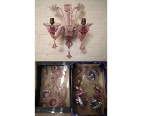 Venetian wall lights parts, four lights only one complete light. Condition report: see terms and conditions