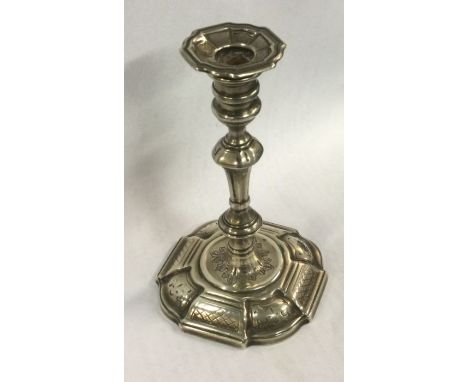 A heavy cast Victorian silver taper stick. London 1849. By Charles Thomas Fox &amp; George Fox. Approx. 116 grams. Est. £200 