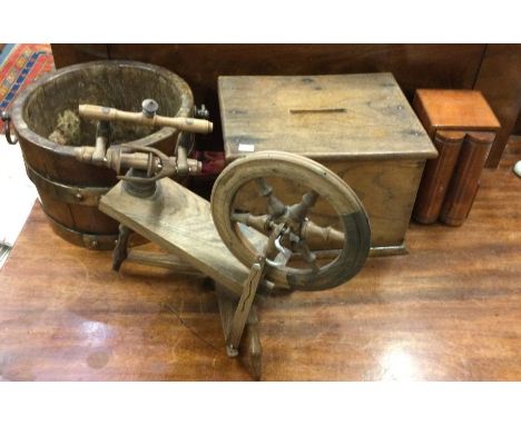 An old wooden caddy etc.