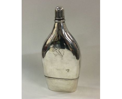 A large George III silver flask with lift-off base. London 1777. By John Hawkins. Approx. 220 grams. Est. £500 - £800.