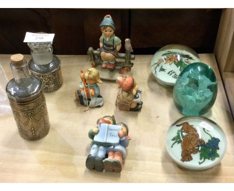 Hummel figures together with paperweights etc.