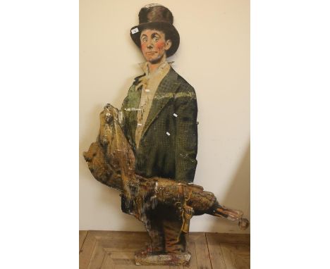 Early-mid 20th C dummy board in the style of a chimney sweep (height 170cm) 