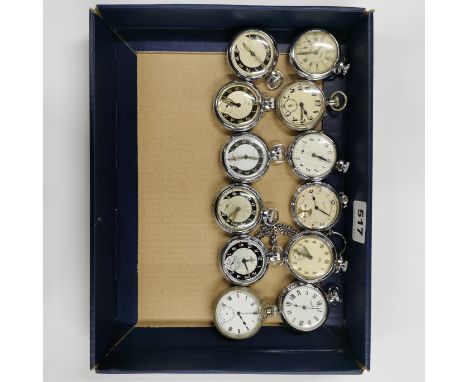 A group of twelve vintage pocket watches.