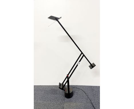 An Artemid Italian adjustable black metal desk lamp model Tizio, designed by R. Sapper, vertical H. 115cm.