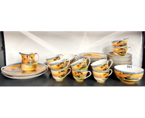 An extensive Noritake sunset design porcelain tea set.