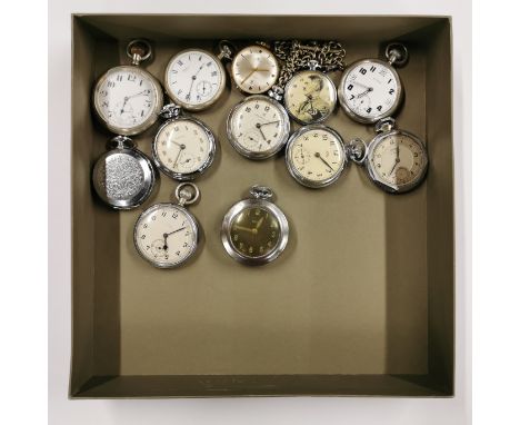 A group of twelve vintage pocket watches.