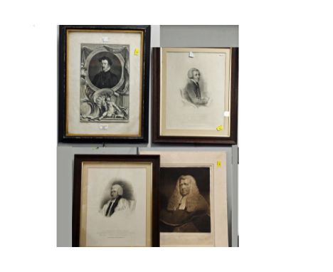 Four 19th century portrait prints